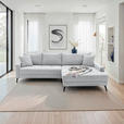 ECKSOFA  in Cord Hellgrau  280/173 cm  - Hellgrau/Schwarz, KONVENTIONELL, Textil/Metall (280/173cm) - Hom`in