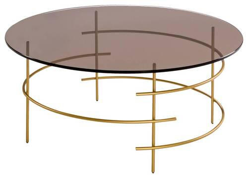 COUCHTISCH Parsolglas 80/80/80 cm rund Goldfarben  - Goldfarben, ROMANTIK / LANDHAUS, Glas/Metall (80/80/80cm) - Novel