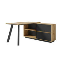 SCHREIBTISCH 138/150/75,4 cm Eichefarben   - Eichefarben/Schwarz, Modern, Holzwerkstoff (138/150/75,4cm) - MID.YOU
