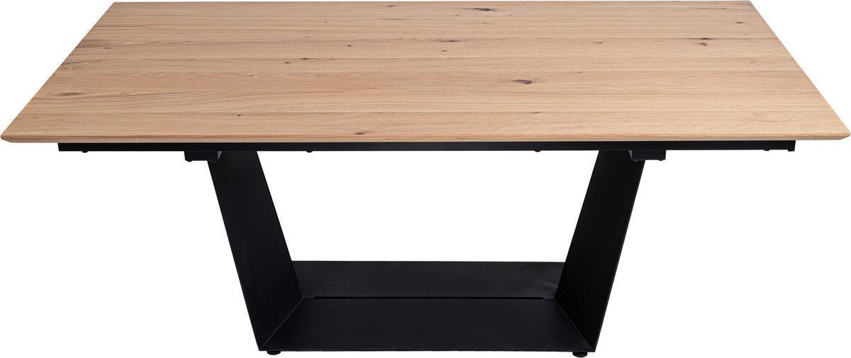 ESSTISCH in Holz, Metall, Holzwerkstoff 190-255/100/76 cm  - Eichefarben/Schwarz, MODERN, Holz/Holzwerkstoff (190-255/100/76cm) - Valdera