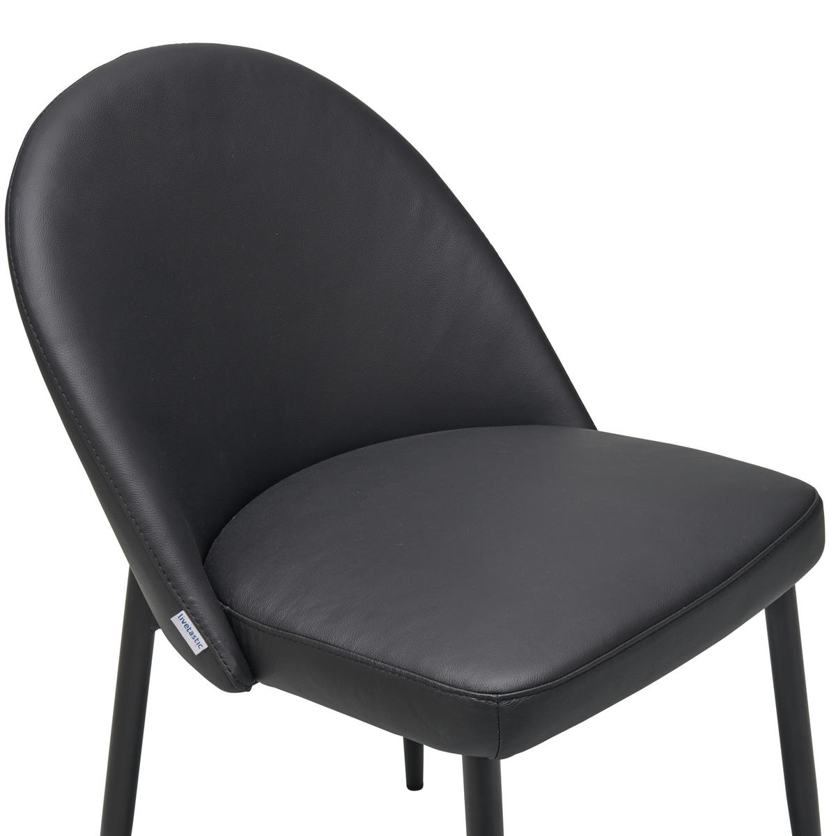 STUHL  in Stahl Echtleder pigmentiert Metall, Leder  - Schwarz, Design, Leder/Metall (51.5/81.5/61cm) - Livetastic