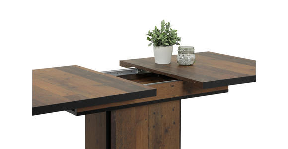 ESSTISCH 120-160/80/76 cm Nachbildung  Holzwerkstoff ausziehbar, Variantenauswahl rechteckig Schwarz, Dunkelbraun  - Dunkelbraun/Schwarz, KONVENTIONELL, Holzwerkstoff (120-160/80/76cm) - Carryhome
