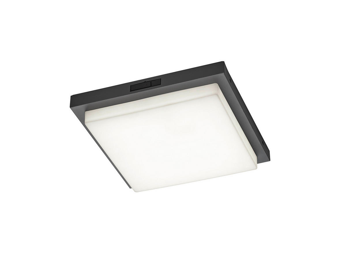 AUSSENDECKENLEUCHTE - Weiss/Anthrazit, Basics, Kunststoff/Metall (30/5,7/30cm)