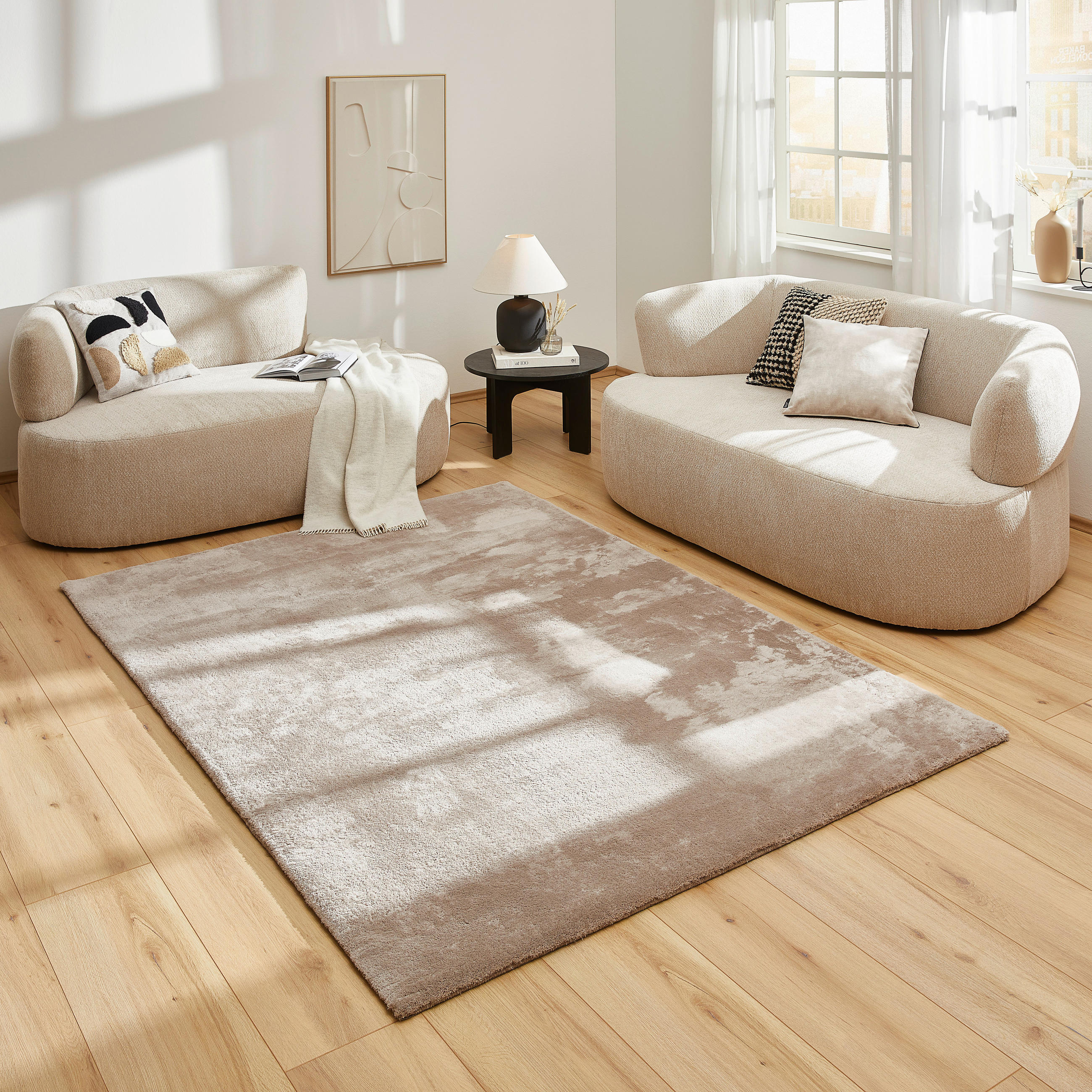 WEBTEPPICH 70/130 cm Limone Taupe  - Taupe, Basics, Textil (70/130cm) - Novel