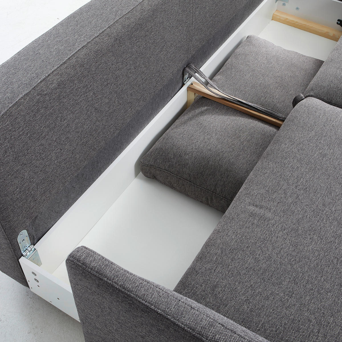 SCHLAFSOFA in Webstoff Dunkelgrau  - Dunkelgrau/Schwarz, Design, Kunststoff/Textil (217/95/110cm) - Livetastic