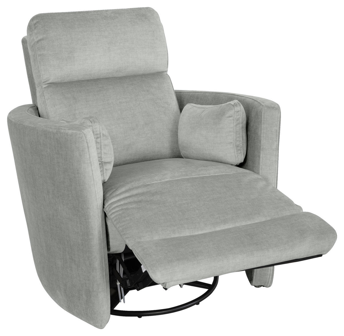 FERNSEHSESSEL  mit Zierkissen Webstoff Grau  - Schwarz/Grau, MODERN, Textil/Metall (91,4/101,6/96,5cm) - Livetastic