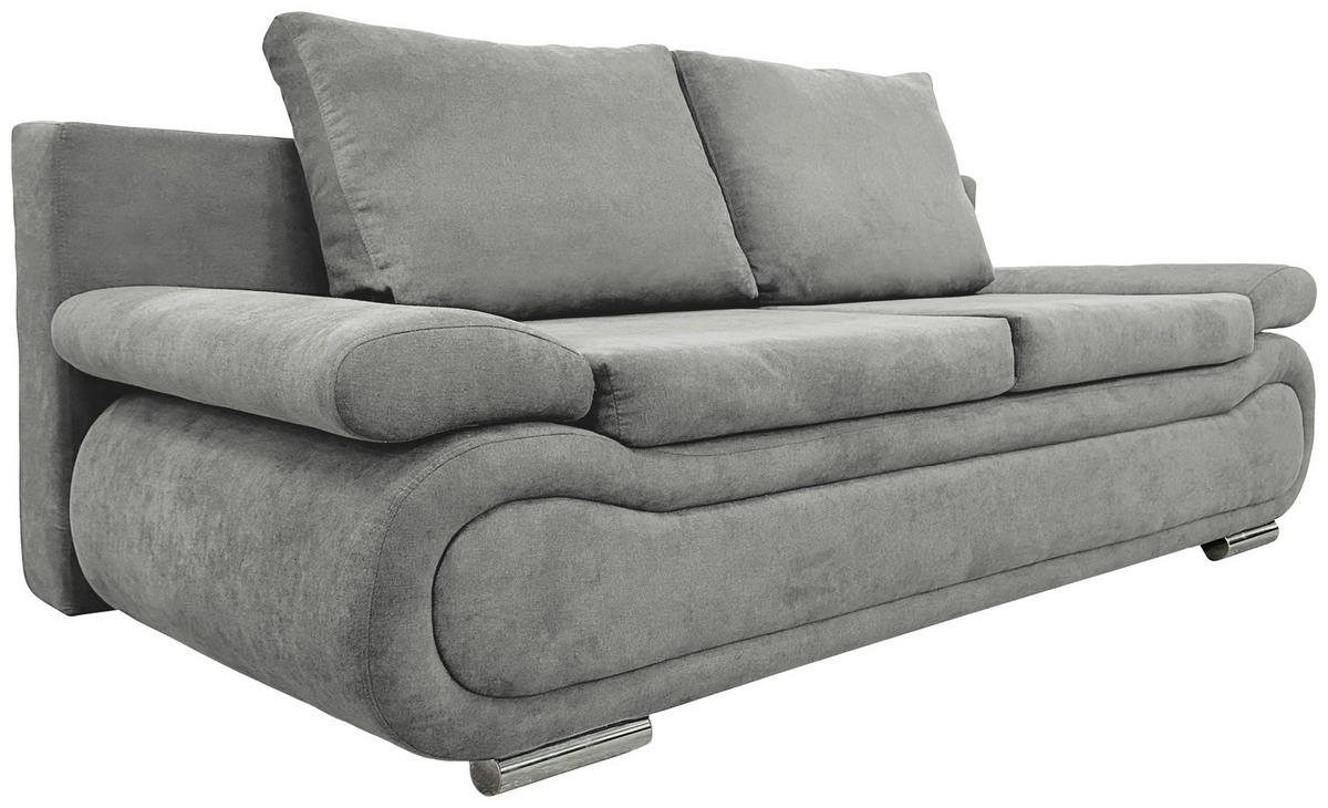 SCHLAFSOFA Jacquard Grau  - Chromfarben/Beige, Design, Textil (200/78/90cm) - Venda