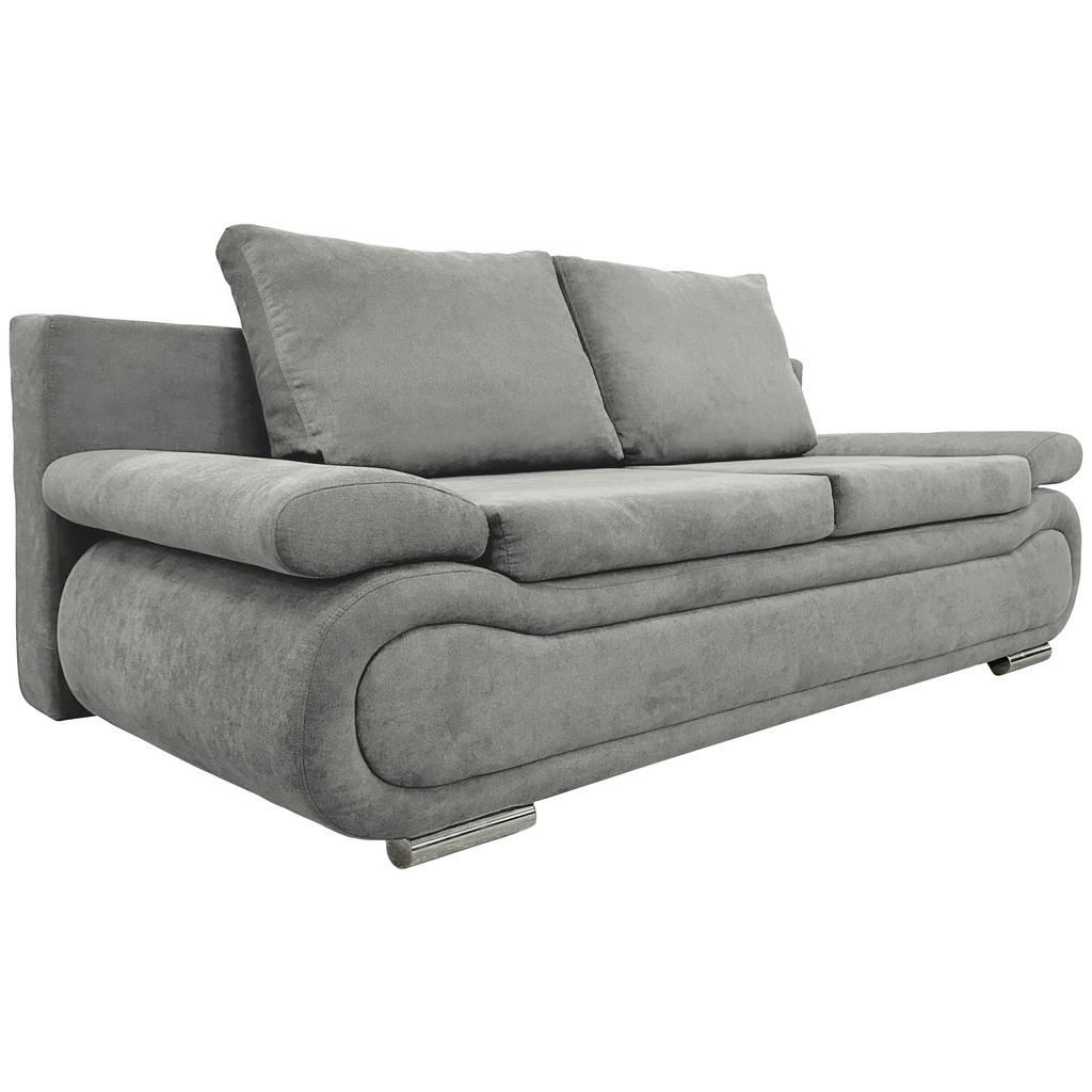Thumbnail - Venda Schlafsofa, Grau, Textil, 2-Sitzer, Füllung: Hohlfaser, 200x78x90 cm, Wohnzimmer, Sofas & Couches, Schlafsofas, Sc...