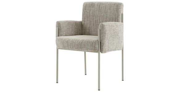 ARMLEHNSTUHL in Eisen Webstoff - Taupe, Design, Textil/Metall (62/86/63cm) - Novel