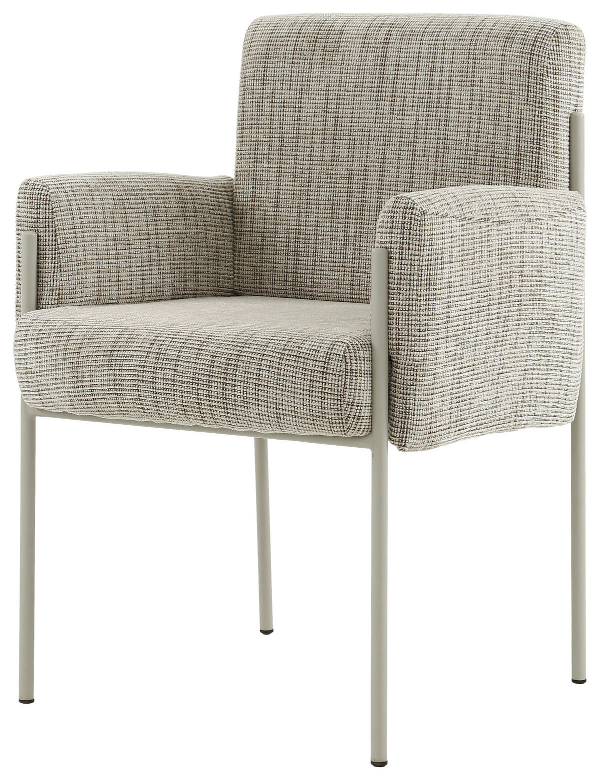 ARMLEHNSTUHL  in Eisen Webstoff  - Taupe, Design, Textil/Metall (62/86/63cm) - Novel