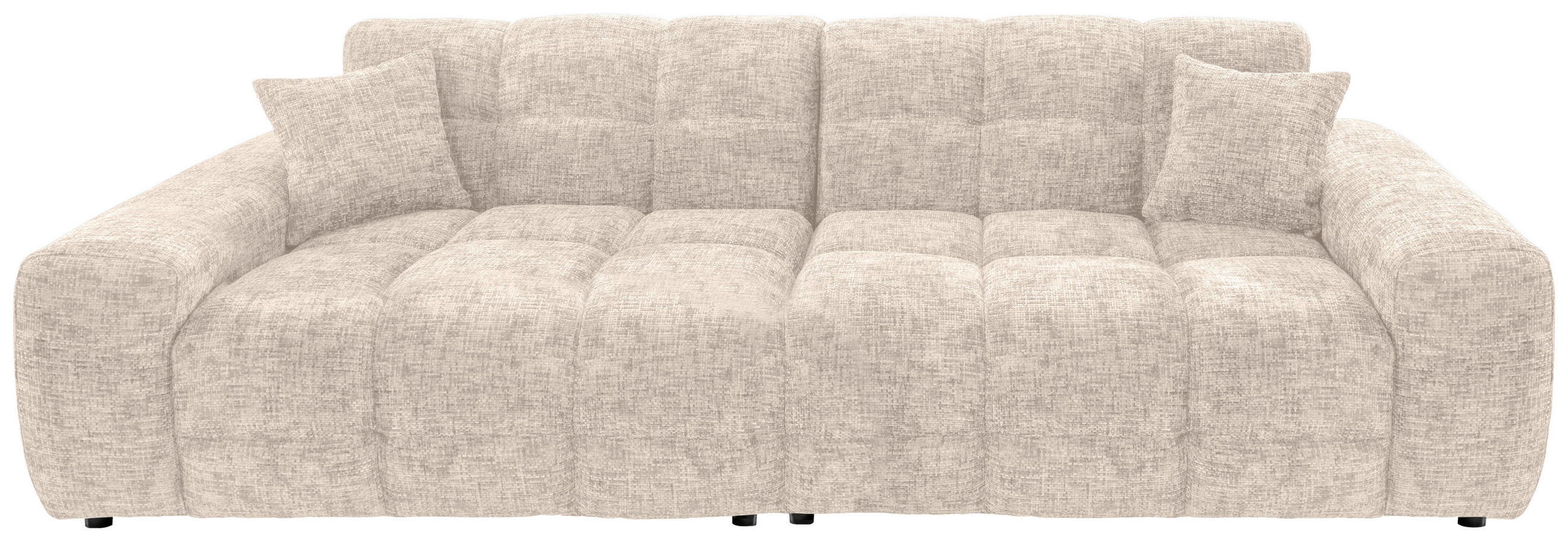 VIERSITZER-SOFA in Struktur Creme - Creme/Schwarz, MODERN, Kunststoff/Textil (300/87/120cm) - Livetastic