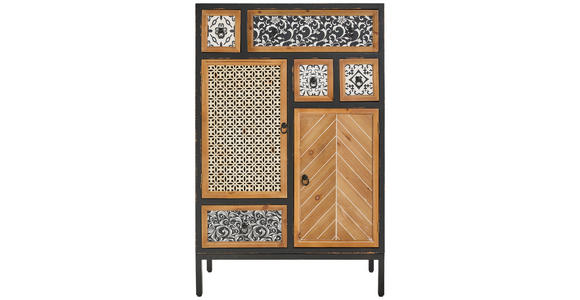 KOMMODE  in 80/124,5/38 cm  - Multicolor/Schwarz, ROMANTIK / LANDHAUS, Holz/Holzwerkstoff (80/124,5/38cm) - Landscape
