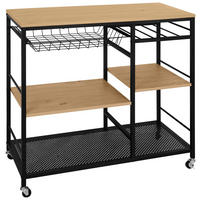 SERVIERWAGEN Naturfarben, Schwarz  - Schwarz/Naturfarben, Trend, Holzwerkstoff/Kunststoff (86/40/86cm) - Xora