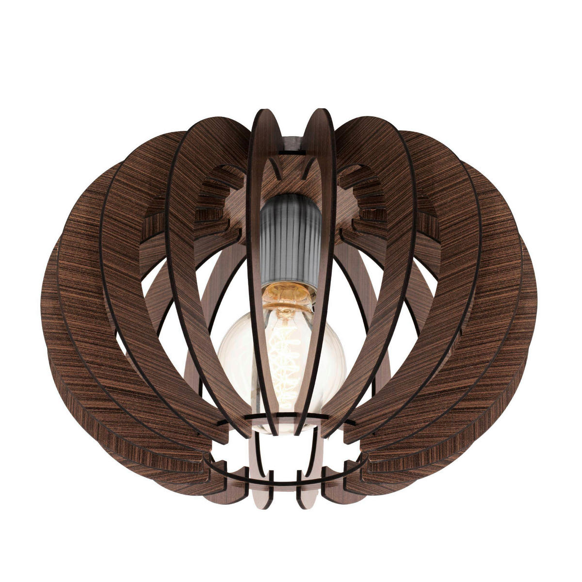 DECKENLEUCHTE  30/20,5 cm    - Dunkelbraun/Nickelfarben, Natur, Holz/Metall (30/20,5cm) - Eglo