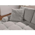 Ecksofa mit Funktion Grau Flachgewebe Zierkissen, Rückenkissen, Bettkasten, Schlaffunktion, Rücken echt, Liegefläche im Originalstoff  - Schwarz/Grau, KONVENTIONELL, Kunststoff/Textil (190/277cm) - Carryhome