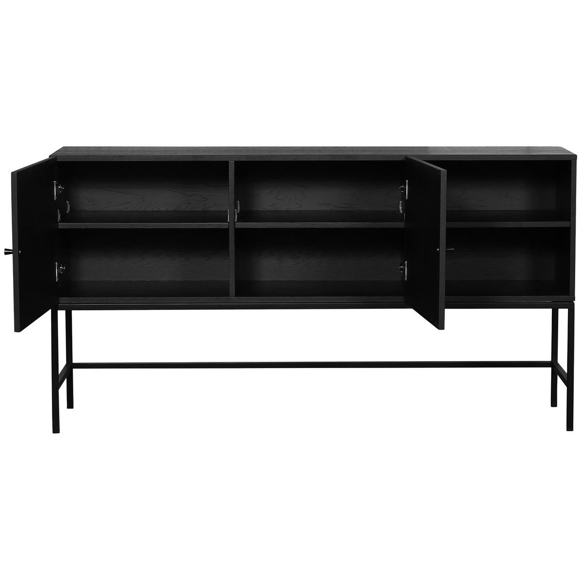 SIDEBOARD  160/85/40 cm  - svart, Klassisk, metall/trä (160/85/40cm) - Niels Andersson