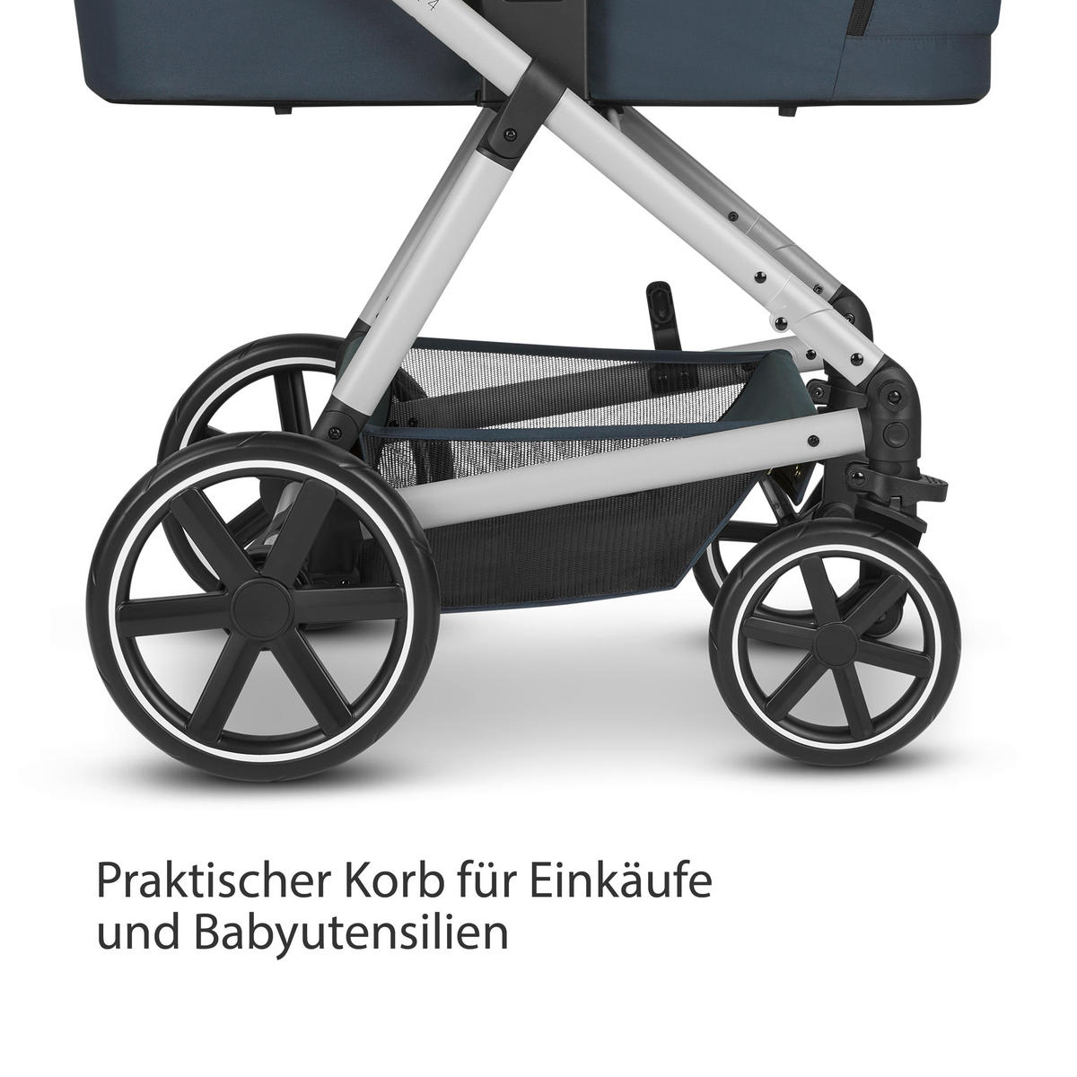 KINDERWAGENSET  Vicon 4  Lake  - Silberfarben/Dunkelblau, Basics, Textil/Metall (91/61/110cm) - ABC Design