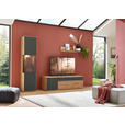 LOWBOARD  in 182/54/50 cm  - Eichefarben/Silberfarben, Design, Glas/Holz (182/54/50cm) - Waldwelt