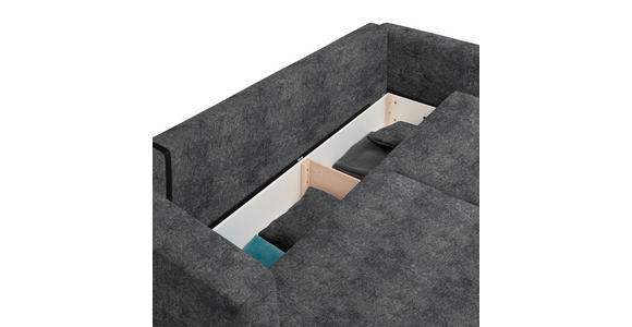 SCHLAFSOFA in Velours Anthrazit - Anthrazit/Schwarz, Design, Kunststoff/Textil (250/92/105cm) - Carryhome