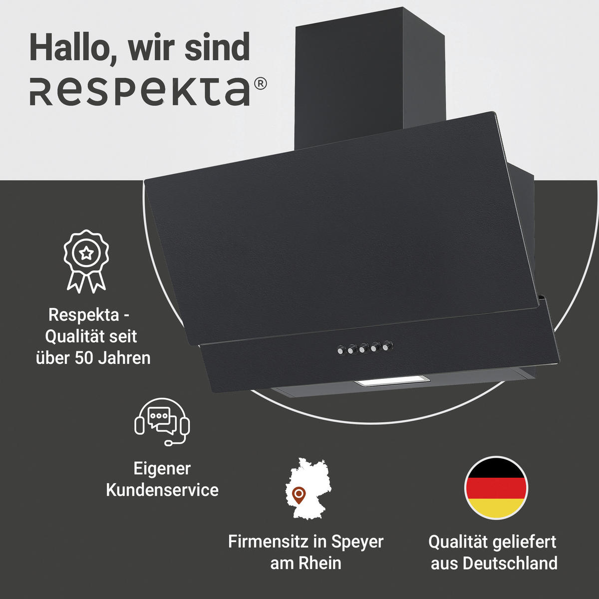 DUNSTABZUGSHAUBE CH35060MS-19  - Schwarz, Trend, Glas/Metall (60/59,5-87,5/26,3cm) - Respekta