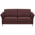 3-SITZER-SOFA Latina in Echtleder Weinrot   - Weinrot/Alufarben, Design, Leder/Metall (190/82/99cm) - Dieter Knoll