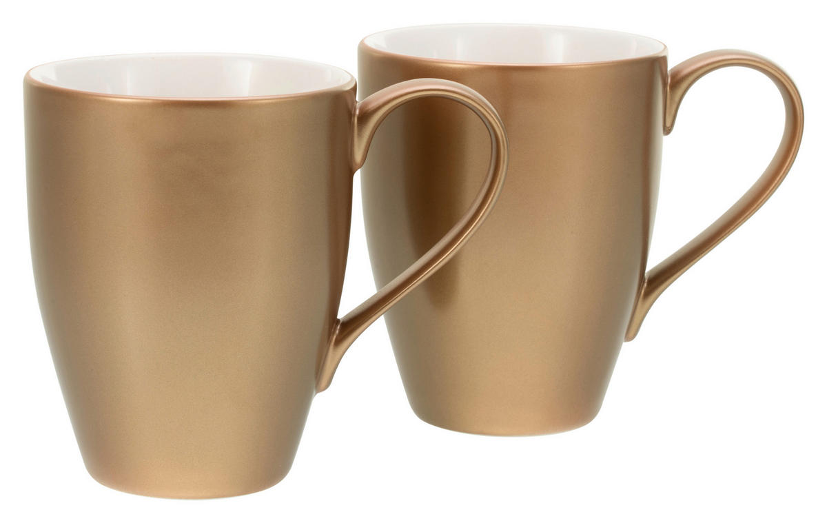 TASSENSET Golden Day white 2-teilig  - Goldfarben/Weiß, Basics, Keramik - Creatable