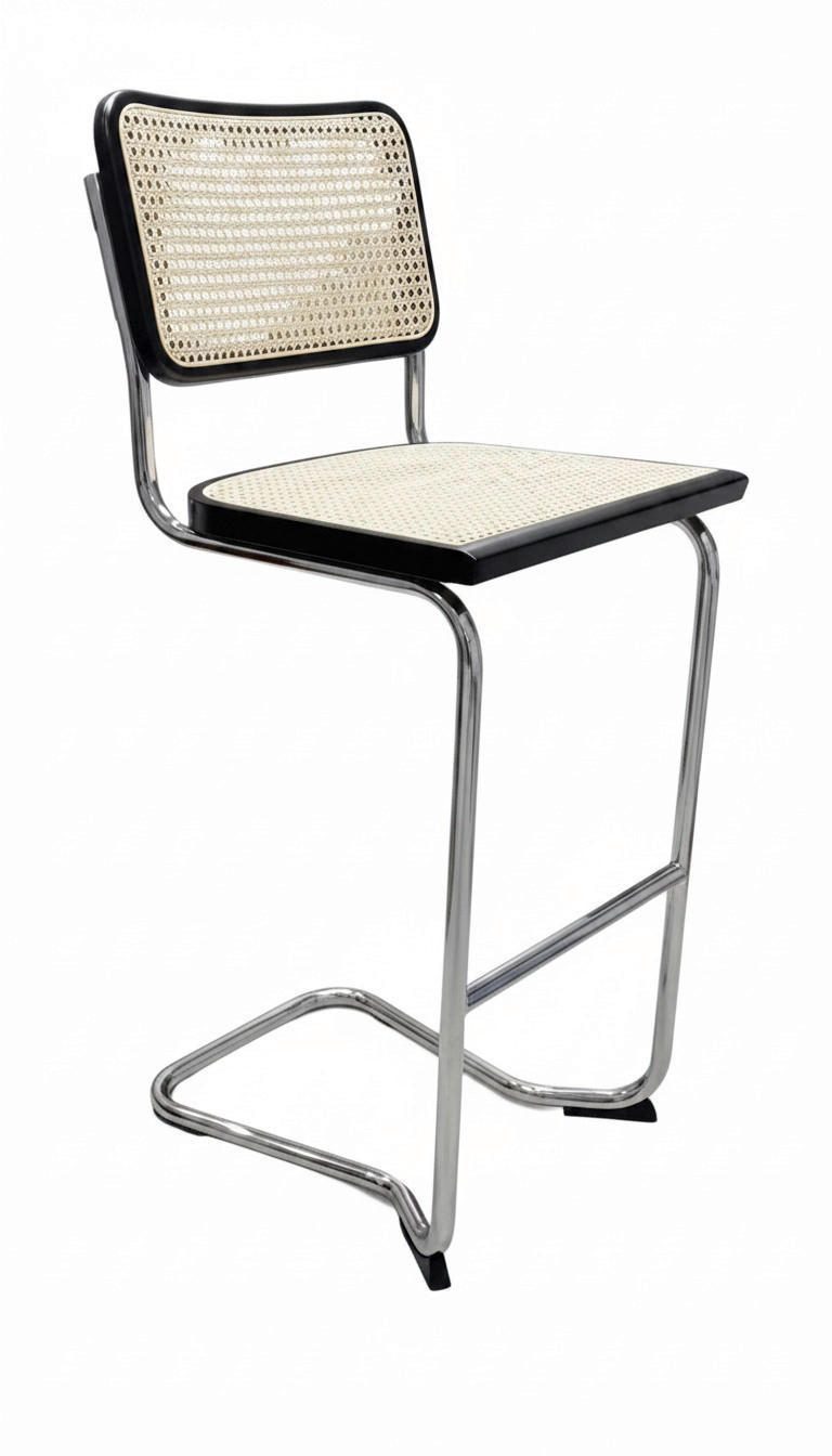 BARHOCKER in Creme, Schwarz, Chromfarben  - Chromfarben/Creme, MODERN, Holz (48/110/56cm) - Livetastic