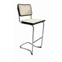 BARHOCKER in Creme, Schwarz, Chromfarben  - Chromfarben/Creme, MODERN, Holz (48/110/56cm) - Livetastic