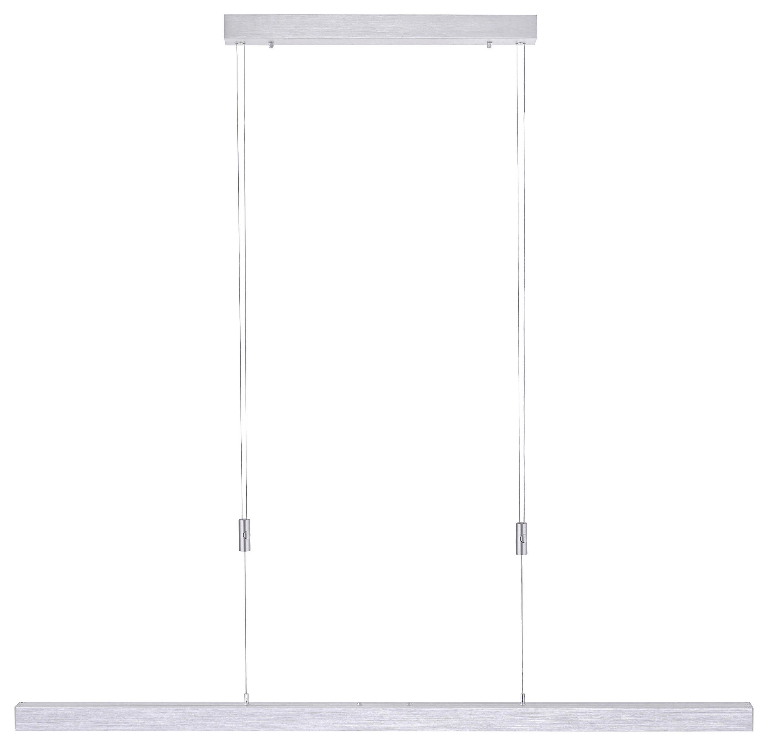 LED-HÄNGELEUCHTE 120-179/5,5/100-180 cm   - Silberfarben, Design, Kunststoff/Metall (120-179/5,5/100-180cm) - Paul Neuhaus