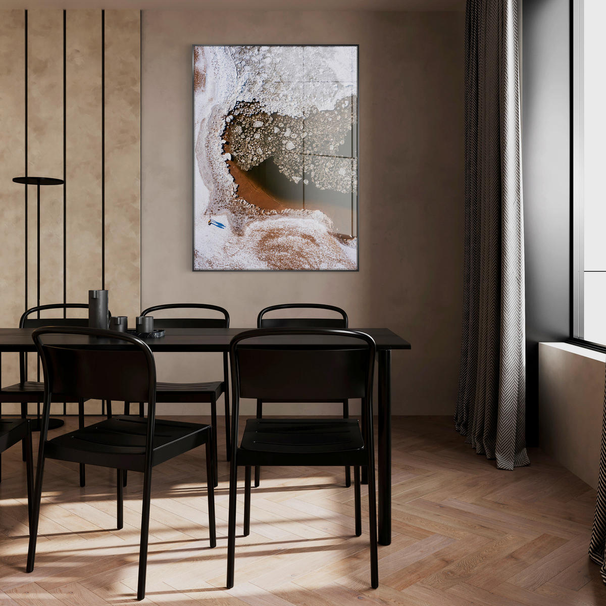 GLASBILD Landschaft & Natur, Abstraktes 80/120 cm  - Multicolor, Basics, Glas/Holz (80/120cm)