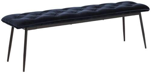SITZBANK in Textil Dunkelblau  - Schwarz/Dunkelblau, Trend, Textil/Metall (159/48/38cm) - MID.YOU