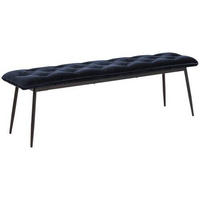 SITZBANK in Textil Dunkelblau  - Schwarz/Dunkelblau, Trend, Textil/Metall (159/48/38cm) - MID.YOU