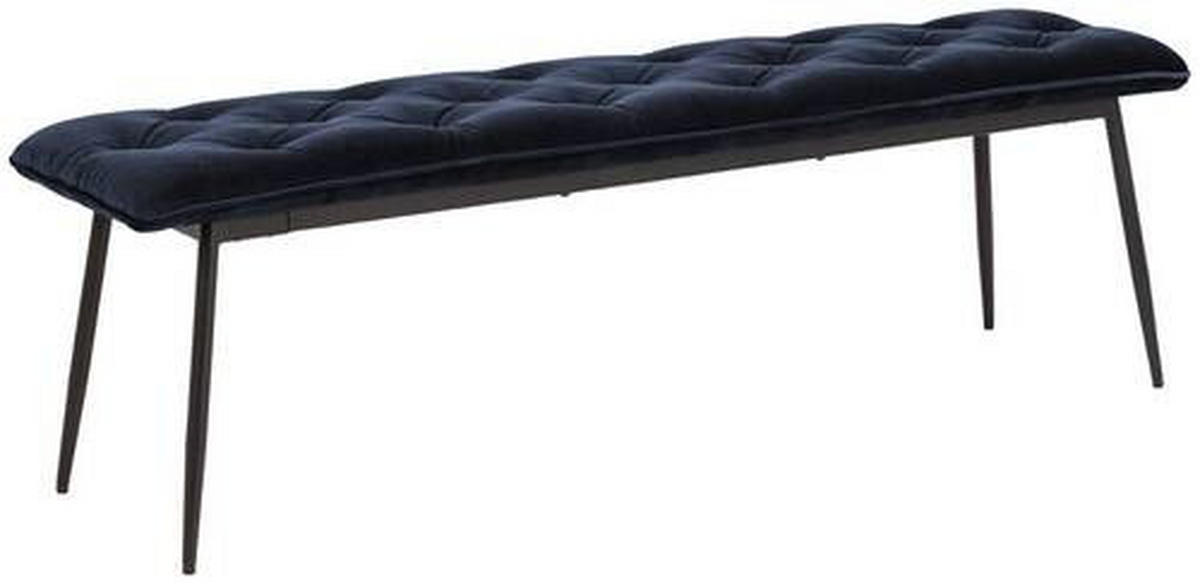 SITZBANK in Textil Dunkelblau  - Schwarz/Dunkelblau, Trend, Textil/Metall (159/48/38cm) - MID.YOU