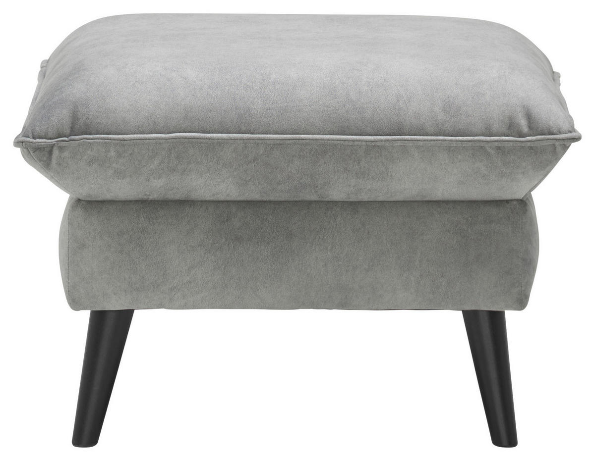 HOCKER Velours Grau  - Schwarz/Grau, Design, Holz/Textil (63/44/63cm) - Carryhome