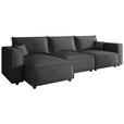 ECKSOFA Anthrazit Webstoff Zierkissen, Rückenkissen, Rücken echt  - Anthrazit/Schwarz, MODERN, Kunststoff/Textil (153/350cm) - Xora