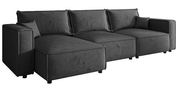 ECKSOFA Anthrazit Webstoff Zierkissen, Rückenkissen, Rücken echt  - Anthrazit/Schwarz, MODERN, Kunststoff/Textil (153/350cm) - Xora