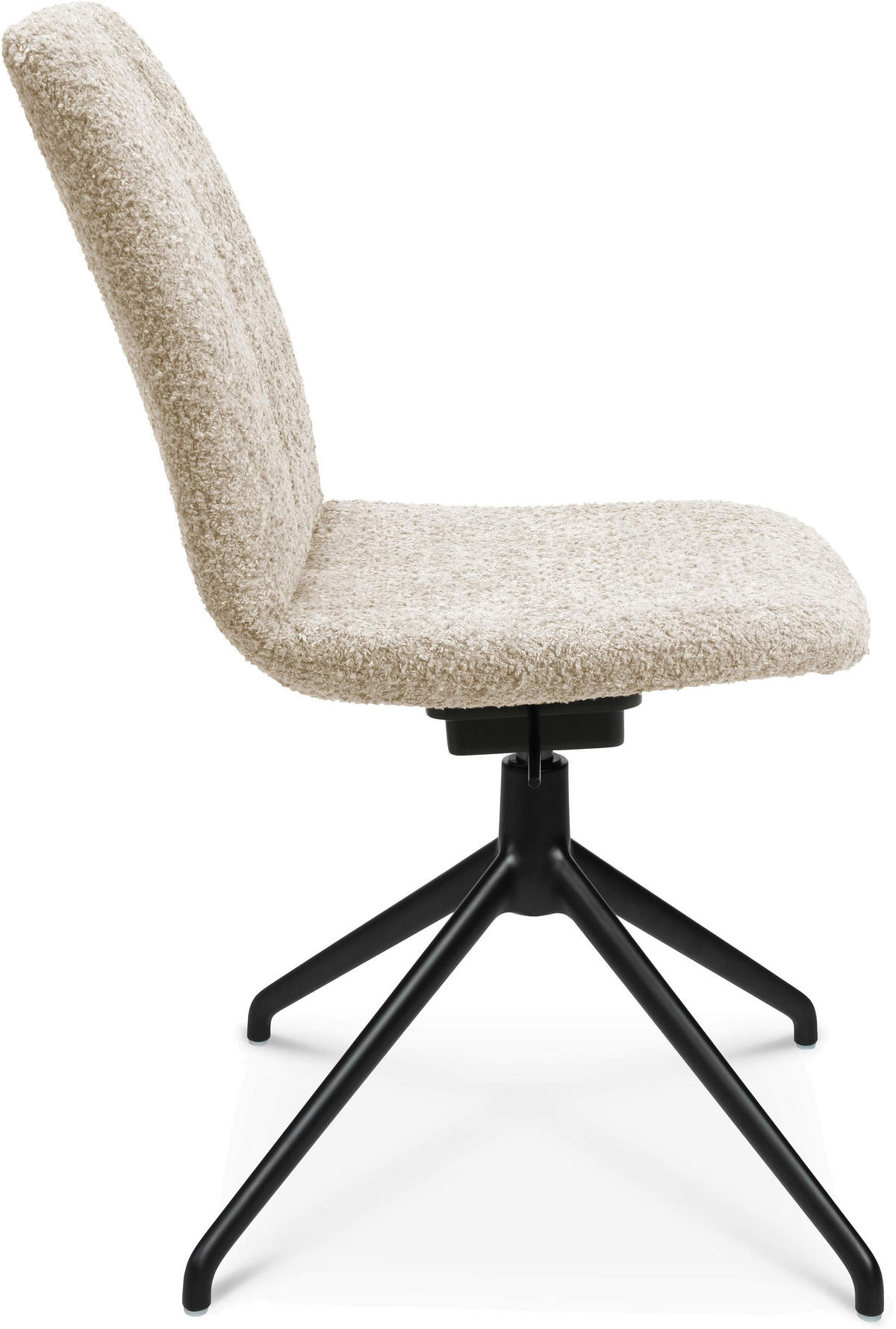 STUHL Bouclé Creme, Schwarz  - Creme/Schwarz, Design, Textil/Metall (46/81,5-84,5/55cm) - Johann Jakob