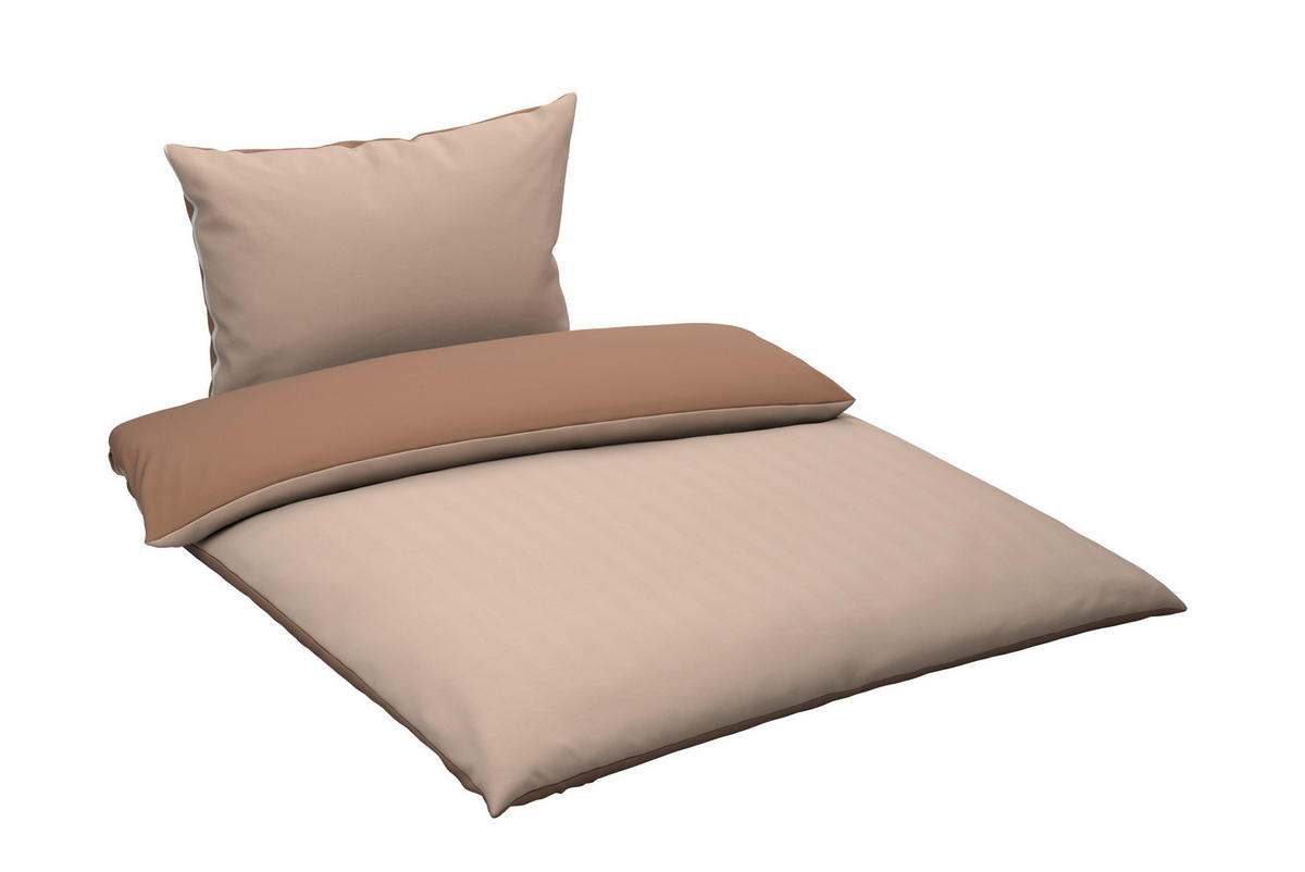 WENDEBETTWÄSCHE 140/200 cm  - Beigebraun, Textil (140/200cm) - Dieter Knoll