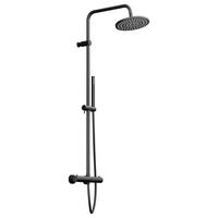 ÜBERKOPFBRAUSESET  - Schwarz, MODERN, Metall (27,7/117/56,5cm)