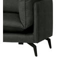 ECKSOFA in Samt Schwarz  - Schwarz, Design, Textil/Metall (200/241cm) - Carryhome