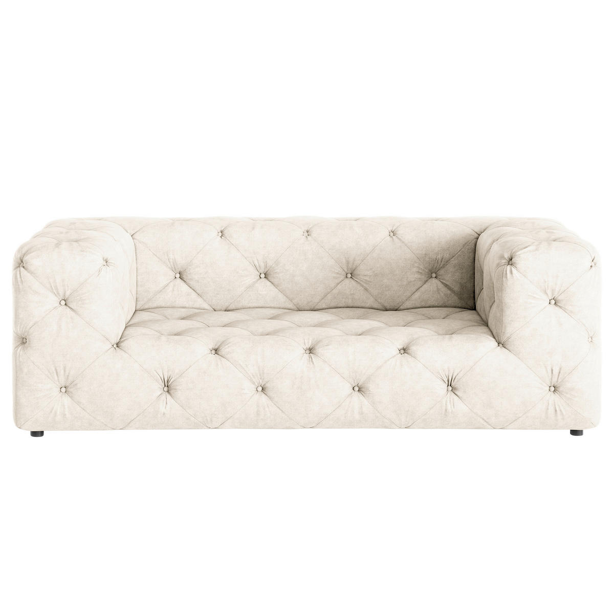 2-SITZER-SOFA Fresco Mikrofaser Creme  - Creme/Schwarz, Design, Kunststoff/Textil (193/71/100cm) - P & B