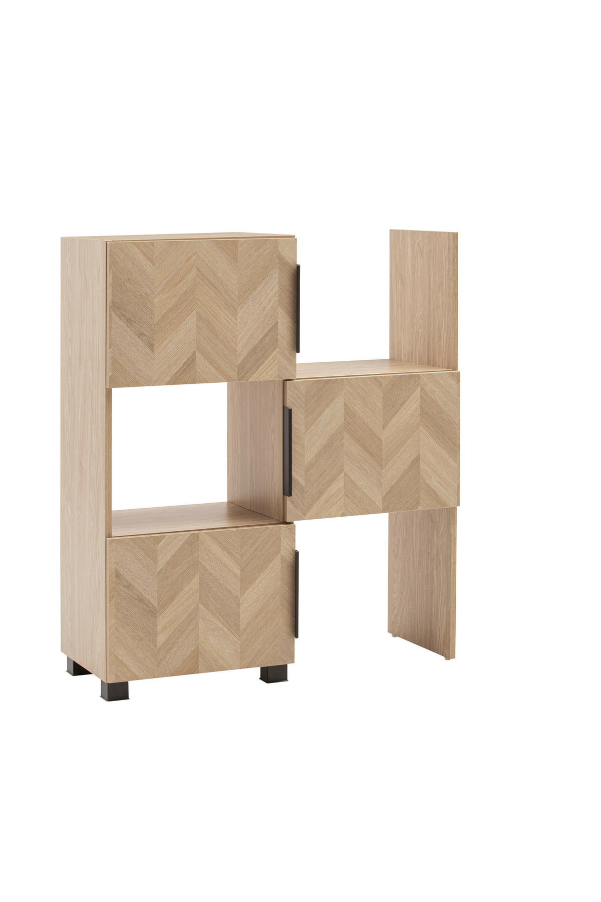 BADEZIMMERREGAL 78-111/101,6/34,7 cm  - Eichefarben/Schwarz, Natur, Holzwerkstoff/Kunststoff (78-111/101,6/34,7cm) - Stylife