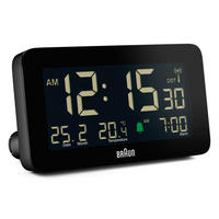 WECKER Funkwecker Digital Schwarz  - Schwarz, Basics, Kunststoff (13,5/7,5/4,8cm) - Braun