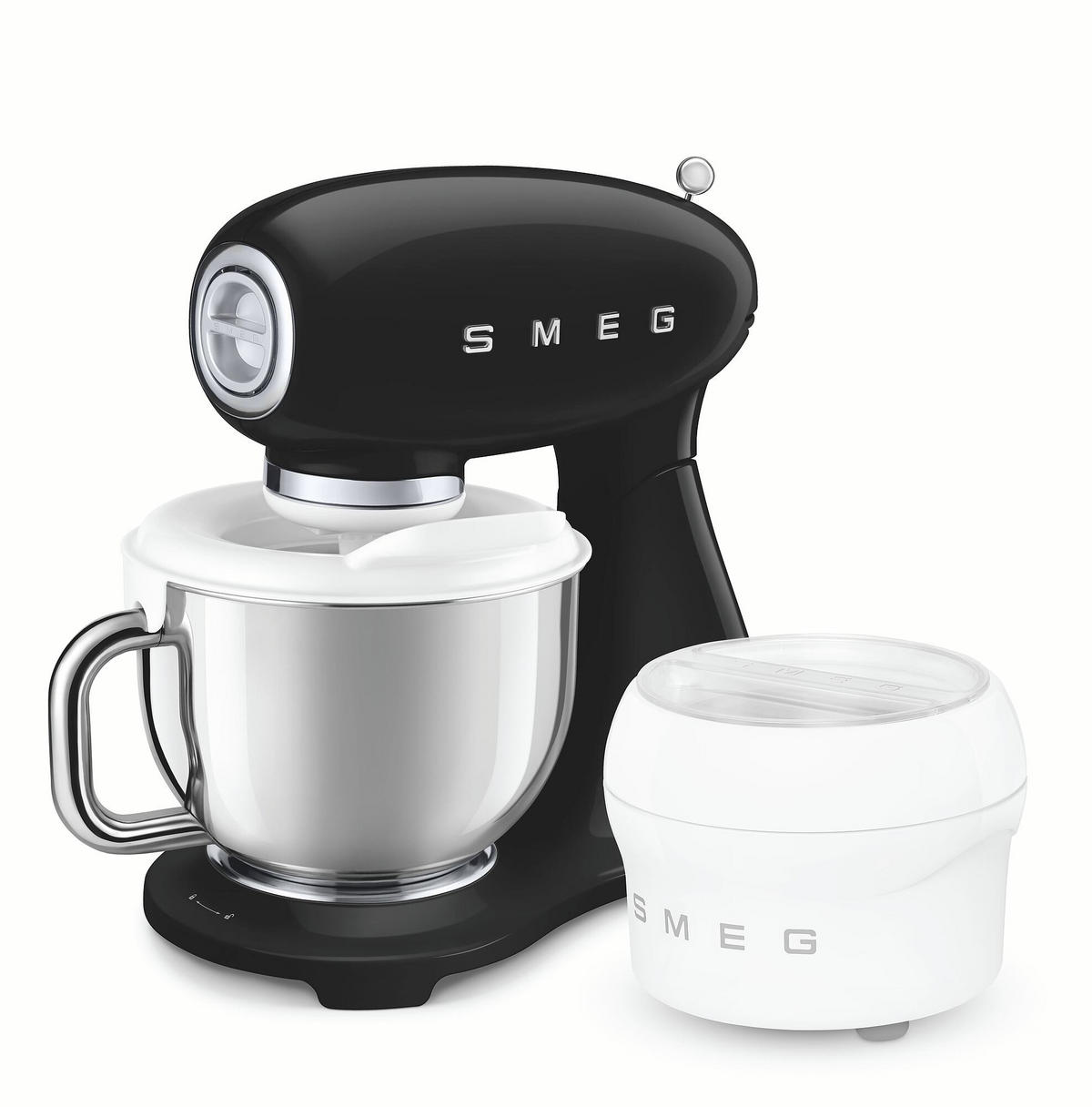 KÜCHENMASCHINE 50´S STYLE SMF05CREU  - Alufarben/Schwarz, Basics, Metall (40,2/37,8/22,1cm) - SMEG