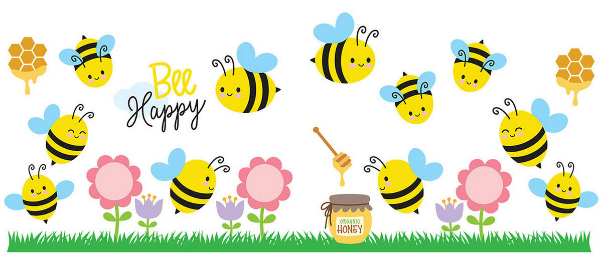 DEKORAČNÍ NÁLEPKA - vícebarevná, Basics, plast (25/35cm) - Euroart