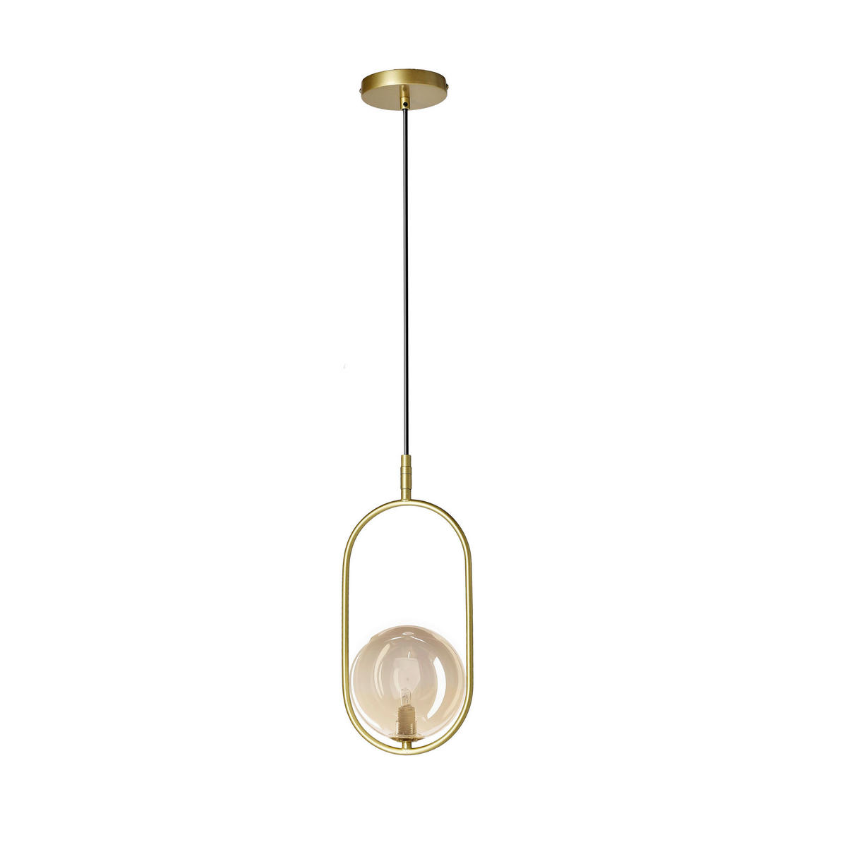 PENDELLEUCHTE 18.5/14/120 cm  - Messingfarben/Bernsteinfarben, KONVENTIONELL, Metall (18.5/14/120cm)