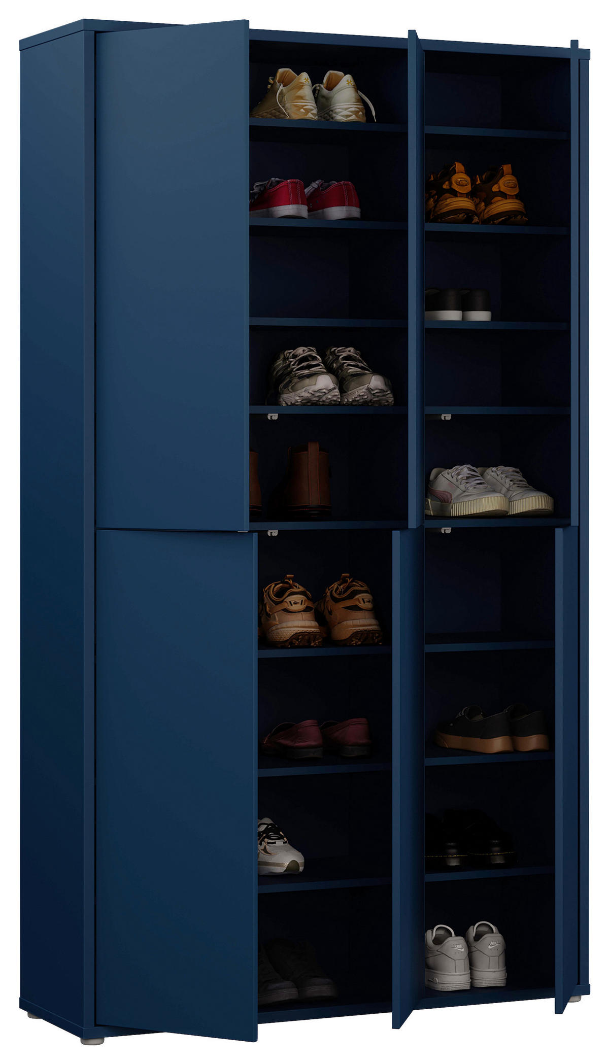 SCHUHSCHRANK 109,2/191,9/34,9 cm  - Dunkelblau/Grau, Modern, Holzwerkstoff/Kunststoff (109,2/191,9/34,9cm) - Modern Living
