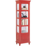 VITRINE in massiv Mangoholz Rot - Rot/Schwarz, Trend, Glas/Holz (48/164/33cm) - Ambia Home