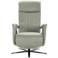 RELAXSESSEL in Leder Hellgrau  - Hellgrau/Schwarz, Design, Leder/Metall (71/112/83cm) - Dieter Knoll