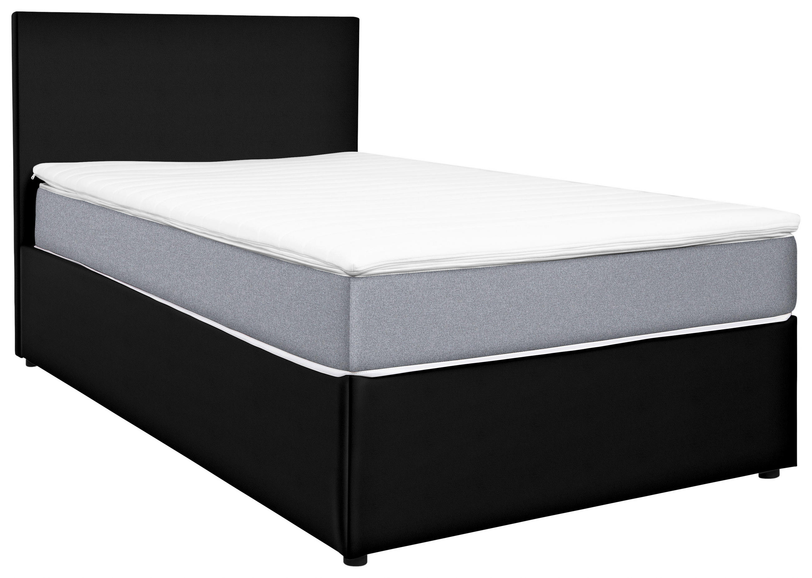 BOXBETT 120/200 cm  in Schwarz, Hellgrau  - Hellgrau/Schwarz, KONVENTIONELL, Holz/Holzwerkstoff (120/200cm) - Carryhome